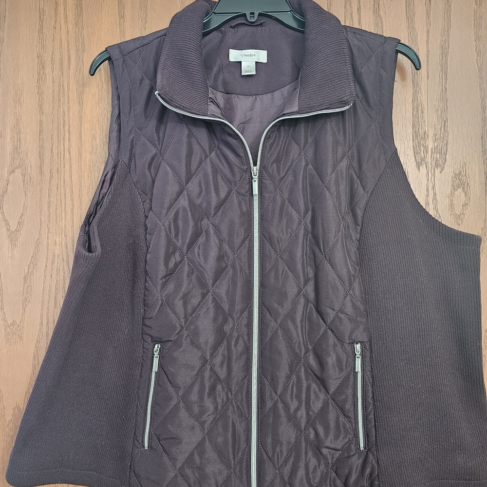 CJ Banks - Dark Purple Women's Quilted Vest